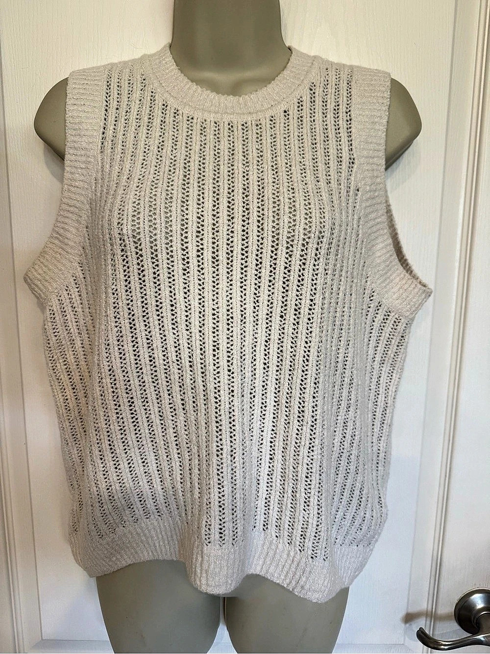 Nation LTD Elliana Oversized Pullover Vest Cream Size Small